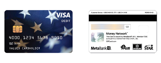 tarjeta Visa ejemplo - Pago de impacto económico