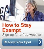 How to stay exempt. Sign up for a free phone forum. Reserve your spot button.