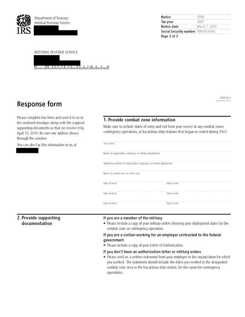 CP04 Notice (OTC Notice Project) - Page 3 Image of page 3 of a printed IRS CP04 Notice