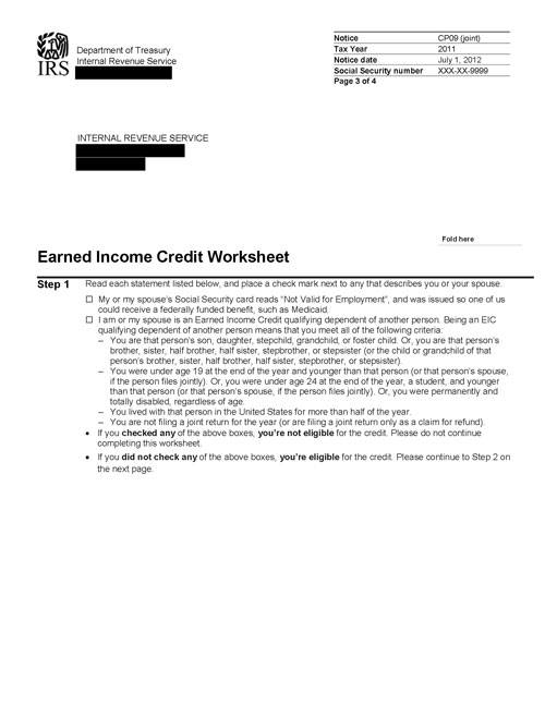 CP09 Notice (OTC Notice Project) - Page 3 Image of page 3 of a printed IRS CP09 Notice