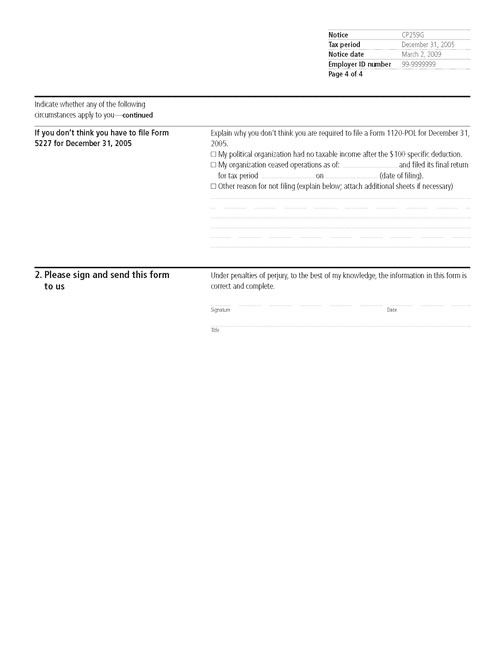 CP259G Notice (OTC Notice Project) - Page 4 Image of page 4 of a printed IRS CP259G Notice