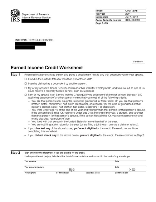 CP27 Notice (OTC Notice Project) - Page 3 Image of page 3 of a printed IRS CP27 Notice