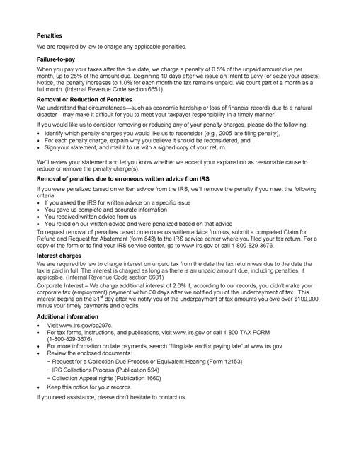 Image of page 3 of a printed IRS CP297C Notice
