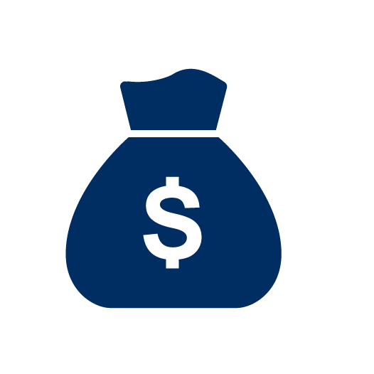 Un ícono que representa una bolsa de dinero.