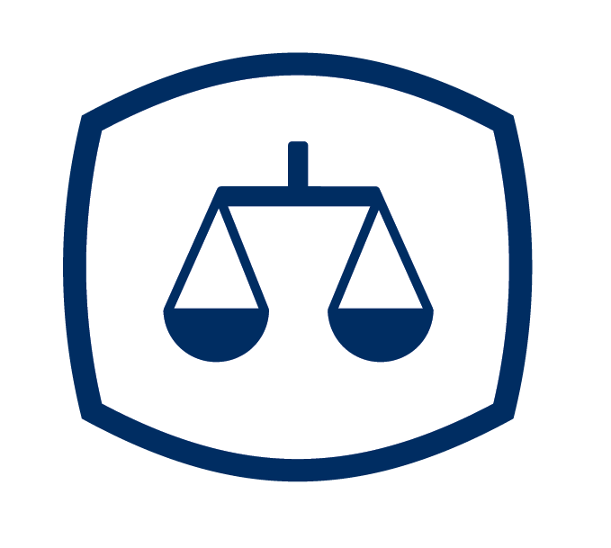 Enforcement icon - a picture of two scales balancing