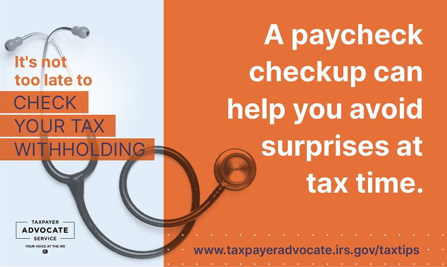 Check you tax withholding banner