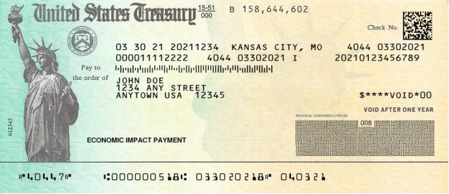 Sample U.S. Treasury check