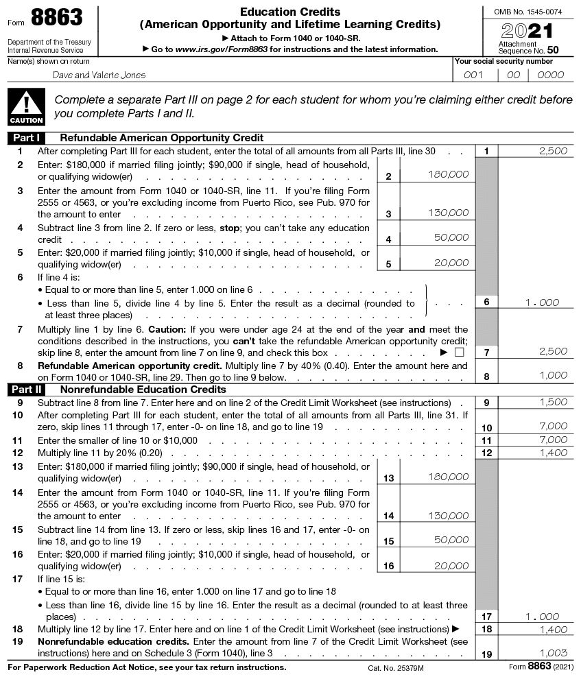 federal tax return education expenses