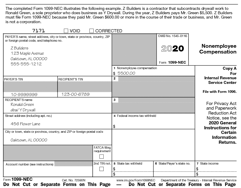 Instructions For Forms 1099 Misc And 1099 Nec Internal Revenue Service