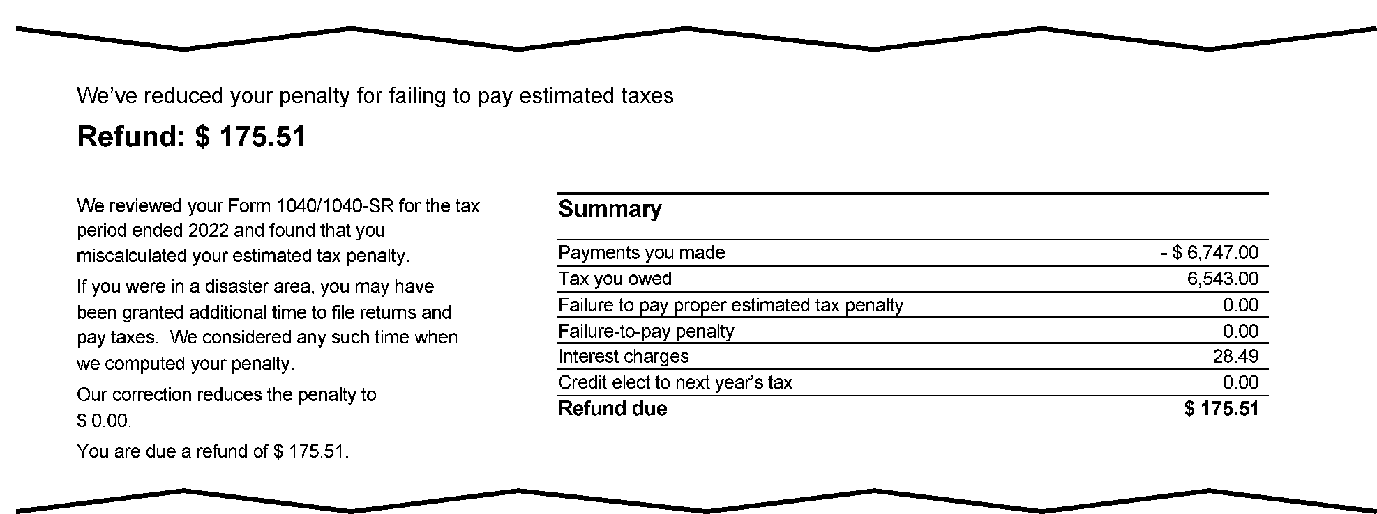 Stimulus Tax Refund Chart