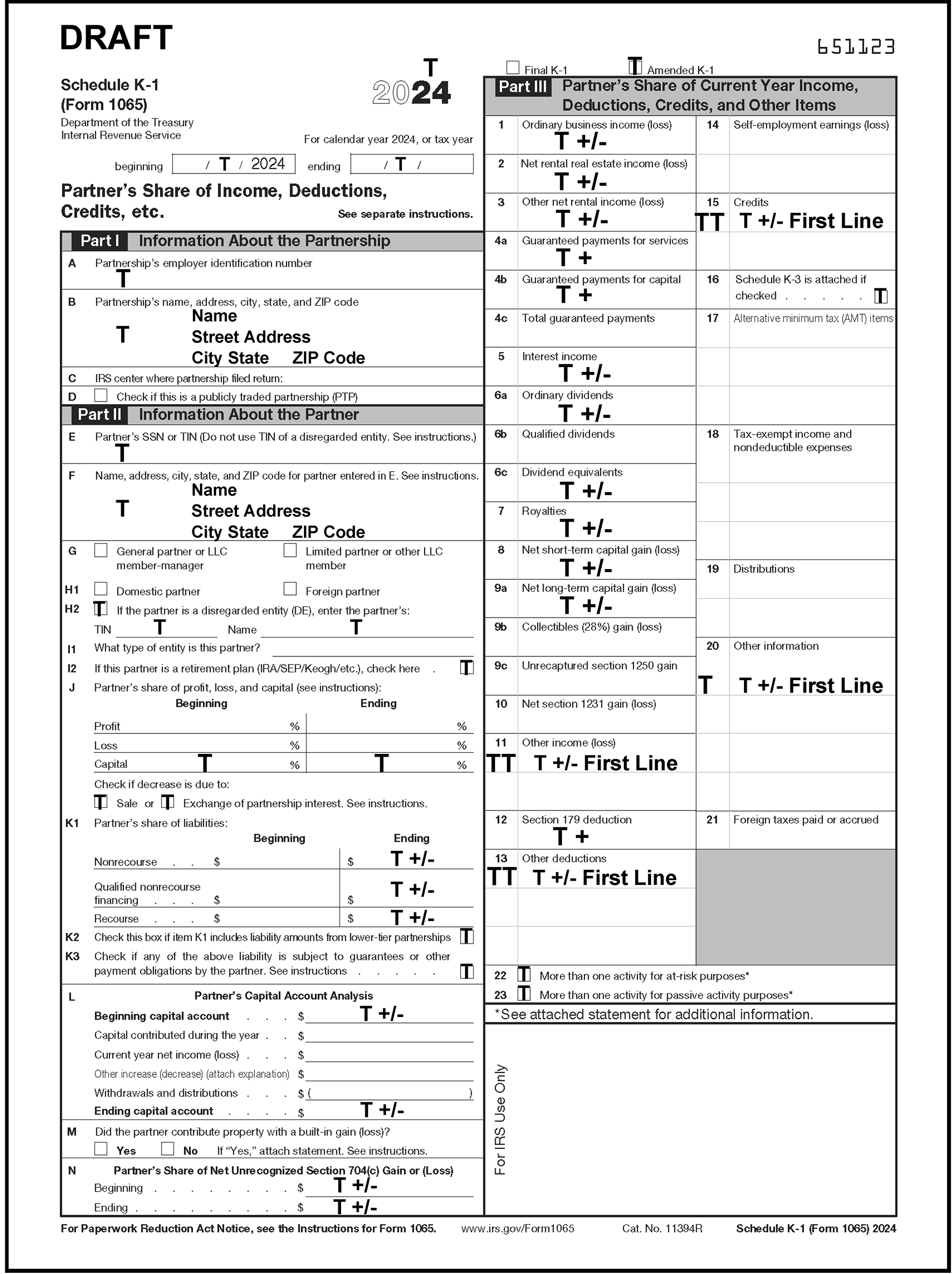 sample k1 tax form