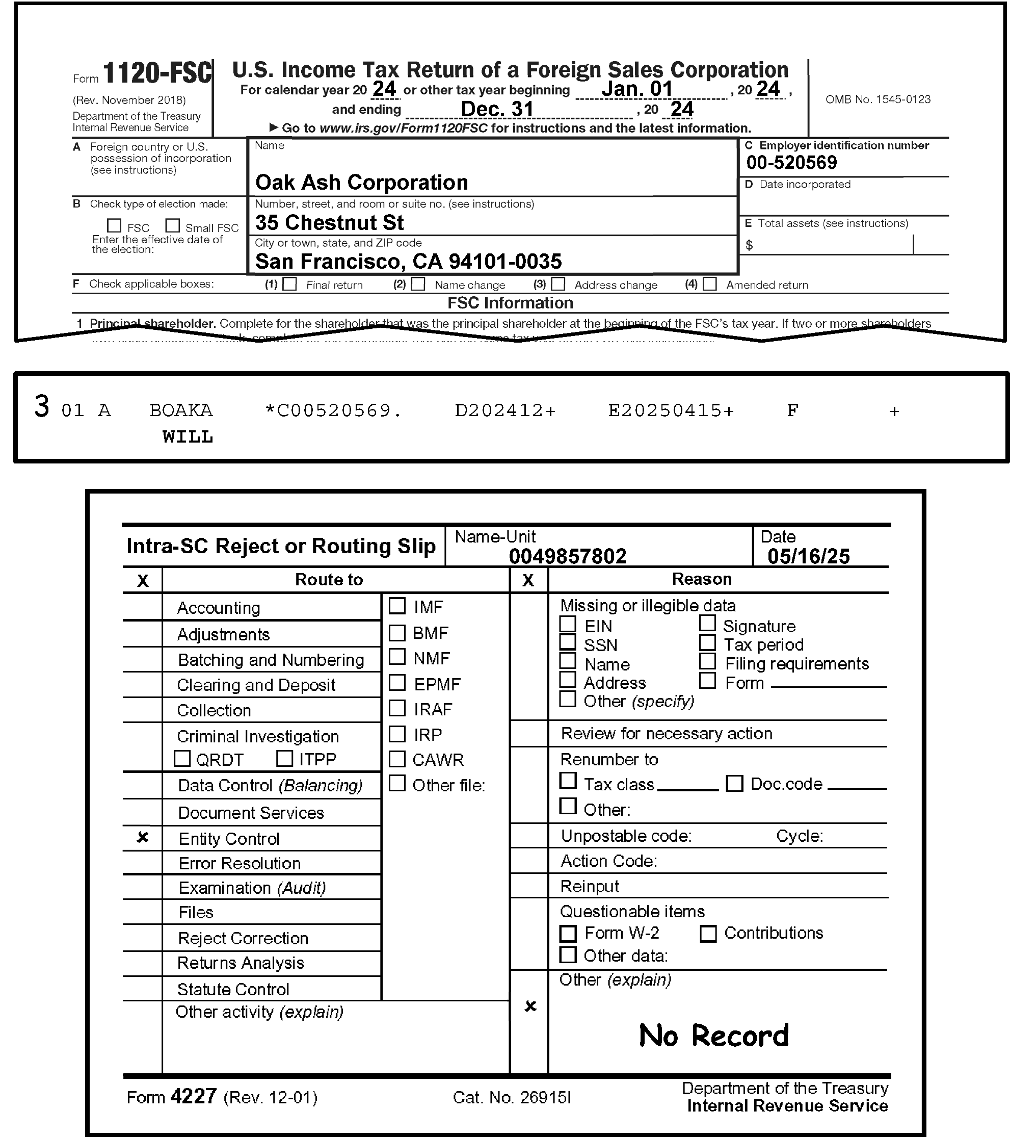 2018 Tax Transcript Cycle Code Chart